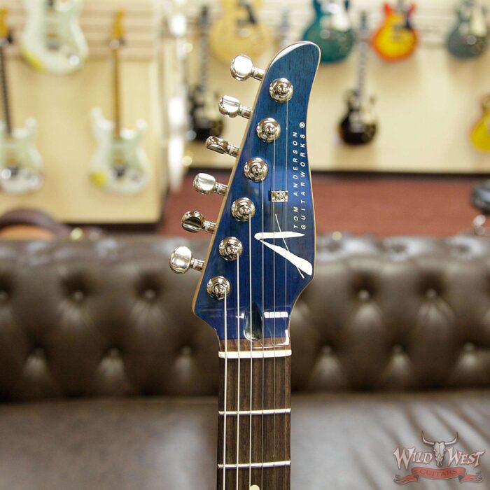 Tom Anderson Cobra HH Quilt Maple Top Rosewood Fretboard Bora To Transparent Blue Burst with Binding - Image 9