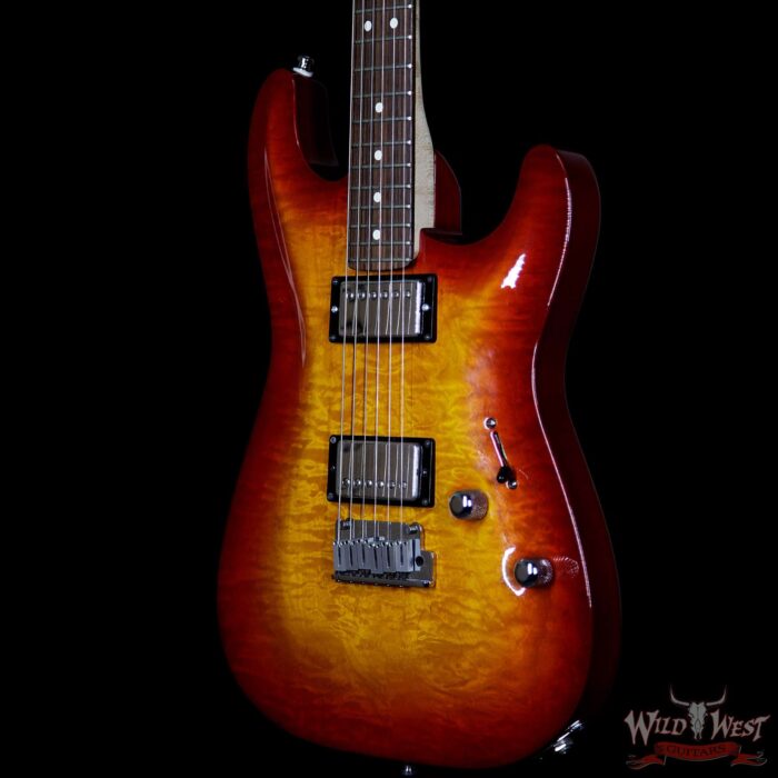1999 Fender Custom Shop Carved Top Stratocaster Quilt Maple Top Birdseye Neck Sunburst - Image 2