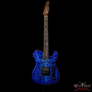 Jim Root Collection Warmoth Quilt Maple Top Telecaster Rosewood Neck Ebony Fingerboard Trans Blue - Image 3