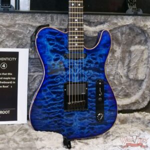 Jim Root Collection Warmoth Quilt Maple Top Telecaster Rosewood Neck Ebony Fingerboard Trans Blue - Image 8