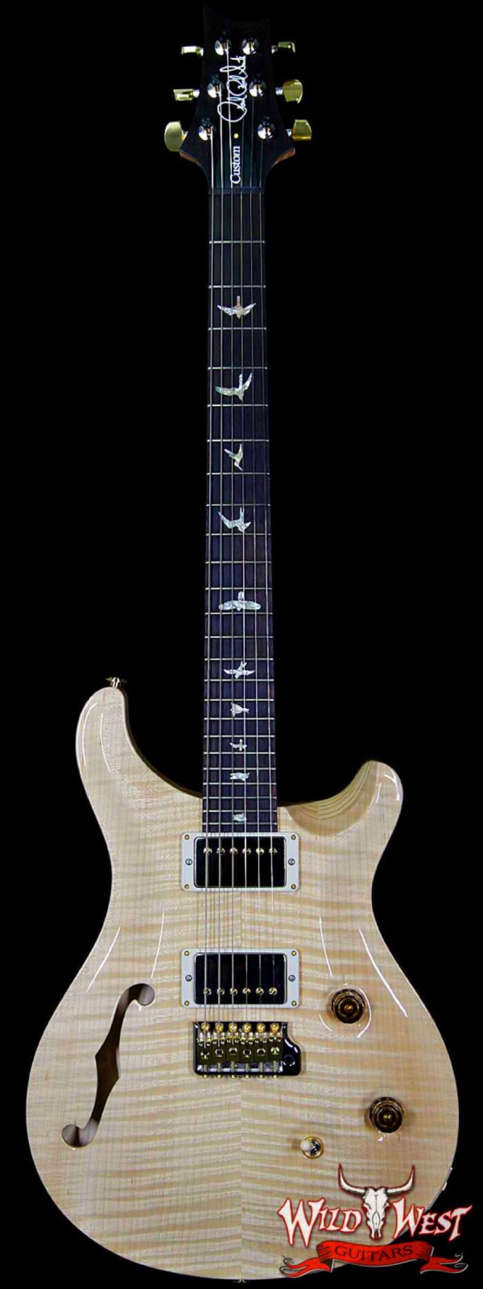PRS Wood Library 10 Top Custom 24 Semi Hollow Flame Maple Top & Neck Brazilian Rosewood Natural - Image 1