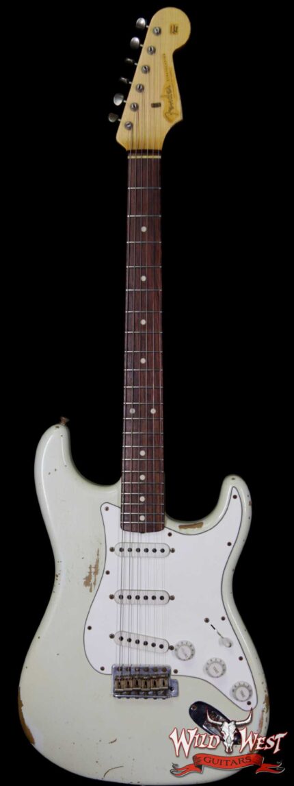 Fender Custom Shop 1960 Stratocaster Heavy Relic Rosewood Slab Board Olympic White