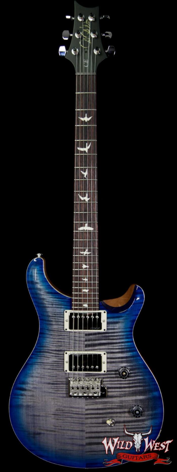 Paul Reed Smith PRS WWG Special Run CE 24 Flame Maple Top 57/08 Pickups Faded Gray Black Blue Burst 252414 - Image 1