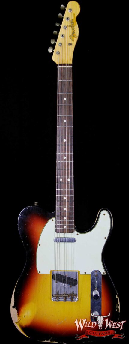 Fender Custom Shop 1963 Telecaster Heavy Relic Rosewood Fretboard 3 Tone Sunburst