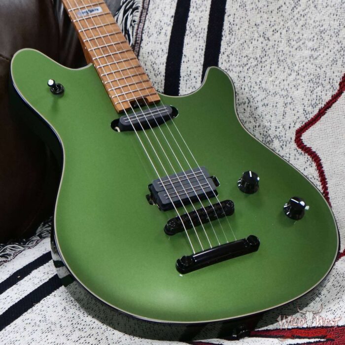 EVH Custom Shop USA HS Wolfgang Bare Knuckle Pickups Roasted Flame Maple Neck Tune-O-Matic Bridge Cadillac Green 7.65 lbs - Image 8