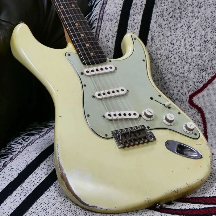 Fender Custom Shop Ron Jessurun Apprentice Built Modernized 1960 Stratocaster Relic Super Aged Olympic White 7.45 lbs - Image 8