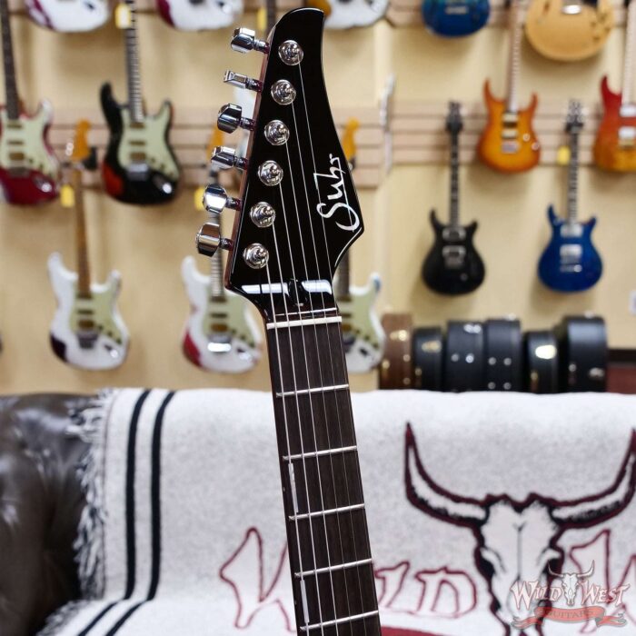 Suhr Custom Set Neck Modern HSH Spalt Maple Top Blower Switch 24 Stainless Steel Frets Tran Caramel with Cherry Back 7.70 lbs - Image 6