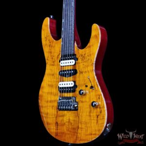 Suhr Custom Set Neck Modern HSH Spalt Maple Top Blower Switch 24 Stainless Steel Frets Tran Caramel with Cherry Back 7.70 lbs - Image 2