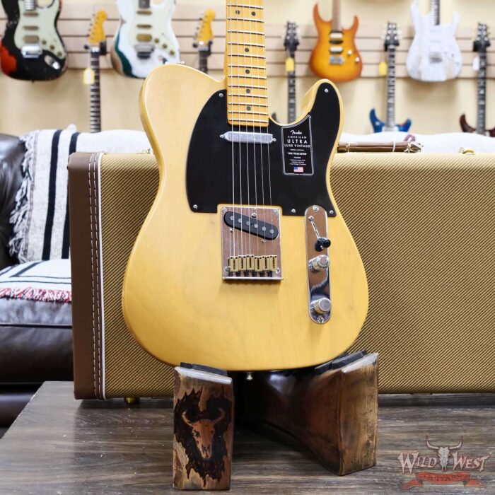 Fender American Ultra Luxe Vintage '50s Telecaster Maple Fingerboard Butterscotch Blonde 6.65 lbs - Image 7